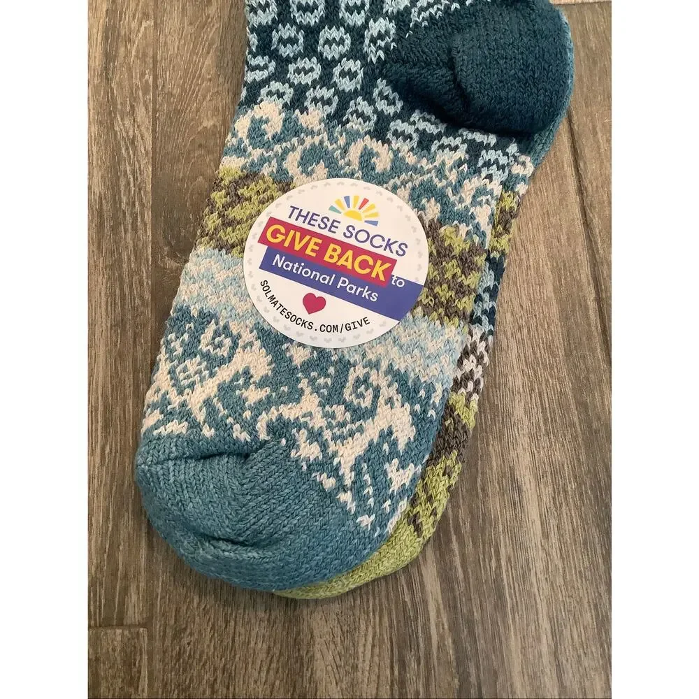Solmate Unisex Medium Goat Pattern Knit Thick Crew Socks Winter Gorpcore A32-4